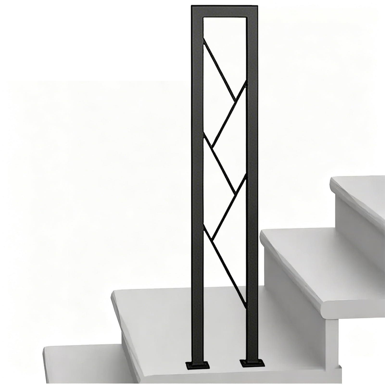 Metal Wrought Iron Grab Rail, Modern Banister Handrail for Stairs Indoor and Outdoor, Support Bar Front Porch Support Rod - Easy to Install(90cm/35in)