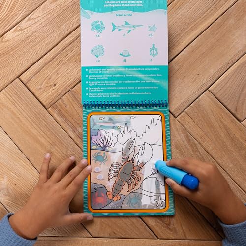 Image of Melissa & Doug On The Go Water Wow! Mess Free Coloring Book,Reusable Water-Reveal Activity Pad,Under The Sea,Travel Toys,Party Favors,for Toddlers & Kids Ages 3+ - FSC Certified,(Pack of 2)