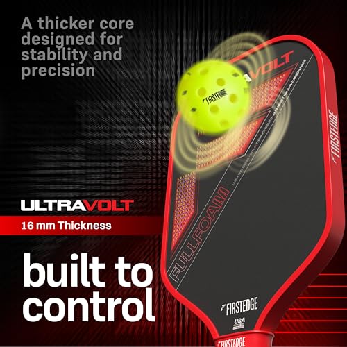 Image of UltraVolt Full Foam Core USAPA Approved Gen 4 | Japanese Toray T700 Carbon Fibre Pickle Ball Racket | Thermoformed | Pickleball Paddle Premium PU Racket Cover Included (16MM)