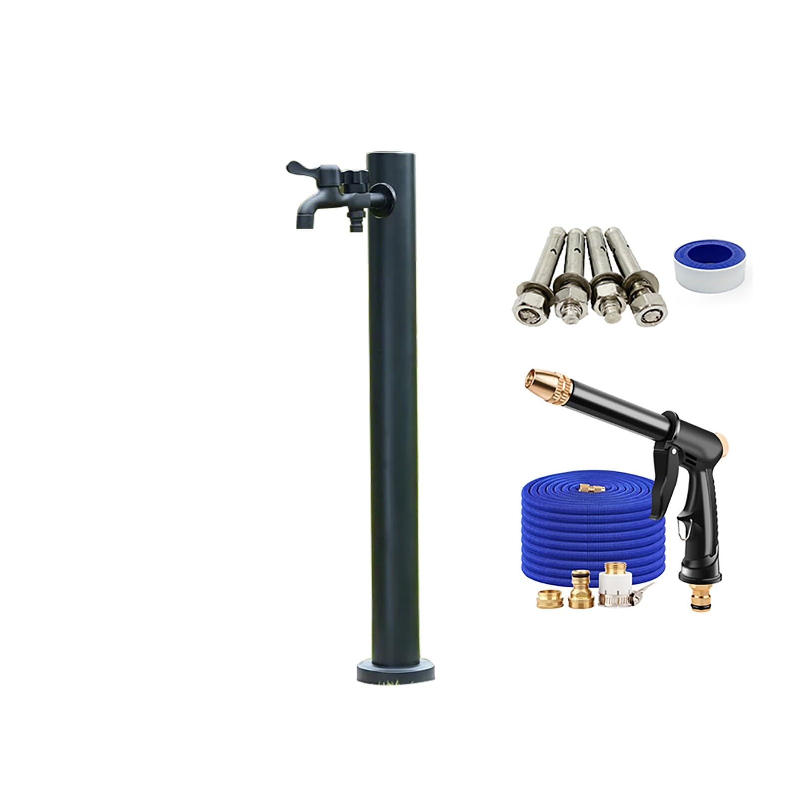 WOTZOV Faucet Water Column,Outdoor Stainless Steel Water Column Faucet - 37In Antifreeze Garden Hydrant With Double Outlet - Durable Cylindrical Design For Efficient Water Dispensing，60cm/24in