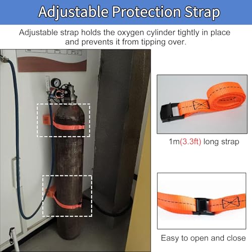 Support bouteille d'oxygène robuste avec vis et sangles pour éviter les chutes