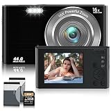 Digital Camera,Kids Camera with 32GB Card 4K 44MP Point and Shoot Camera with 16X Digital Zoom 2.4 I