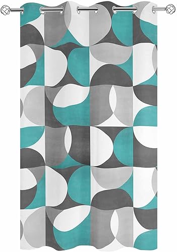 Miniatura 2 de Abstract Aqua Outdoor Curtains for Patio Waterproof Drapery, Grommet Window Curtain Drapes for Living Room, Bedroom, Doorway, Kitchen, Cafe, Porch,