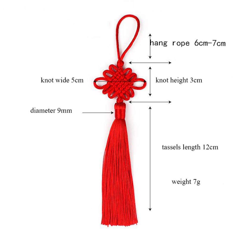 Frange en Soie avec Pompon à nœud Chinois, vêtement décoratif pour Rideaux, Accessoires de décoration de la Maison (Couleur aléatoire 6 pièces)
