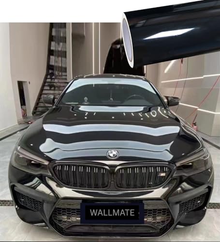 Image of WALLMATE Glossy Black Car Sticker Self Adhesive Bubble Free Vinyl Wrap for Car, Scooty, Cycle, Bike and Other Vihicle Interior & Exterior Decoration (Black Glossy, 20X120 in)