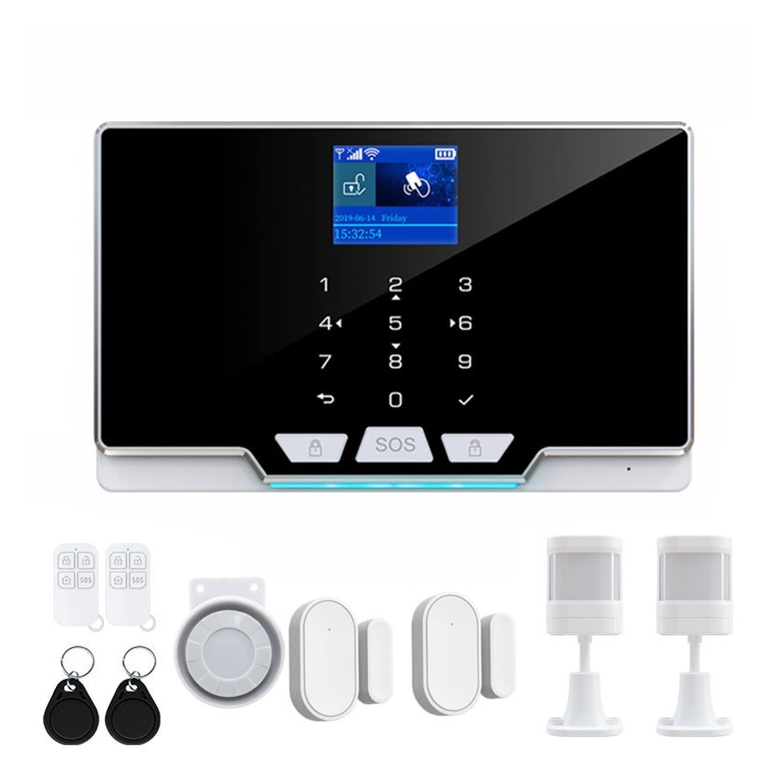 G24 Tuya WiFi 3G 4G Sistema de Alarma de Seguridad Inicio Nuevo Sensor de Movimiento de la Puerta Control de Aplicaciones Kit de Alarma de Seguridad inalámbrica de casa Inteligente(C)