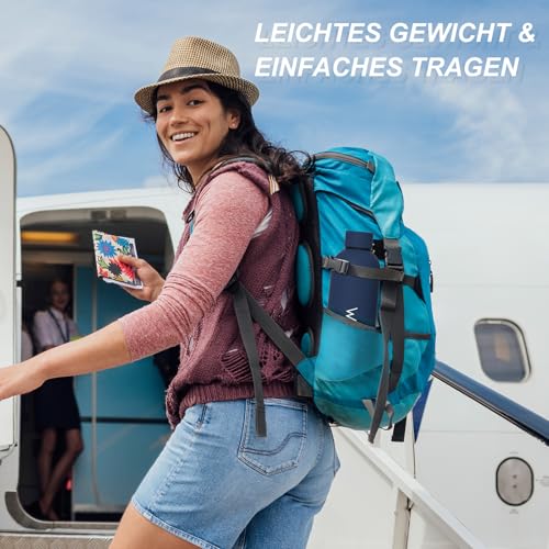 WATERSY Thermosflasche 500ml Edelstahl Trinkflasche, BPA-freie Water Bottle Auslaufsicher Wasserflasche Sport Thermoskanne 24h Kalt & 12h Warm, Dunkelblau