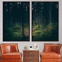 2 Piece Framed Canvas Wall Art Rustic Woods Canvas Prints Home Artwork Decoration for Living Room,Bedroom - 16