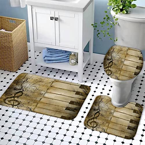 Badezimmer Badematte 3 Teilig Set Notiz rutschfest Badteppiche Saugfähig Memory Foam Badezimmermatte Weich WC… – Bild 4