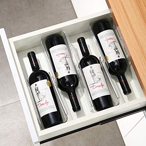 2 Pack Plastic Stackable Water Bottle And Wine Rack Storage Organizer For Kitchen Countertops, Pantry, Fridge, Clear #TOP5