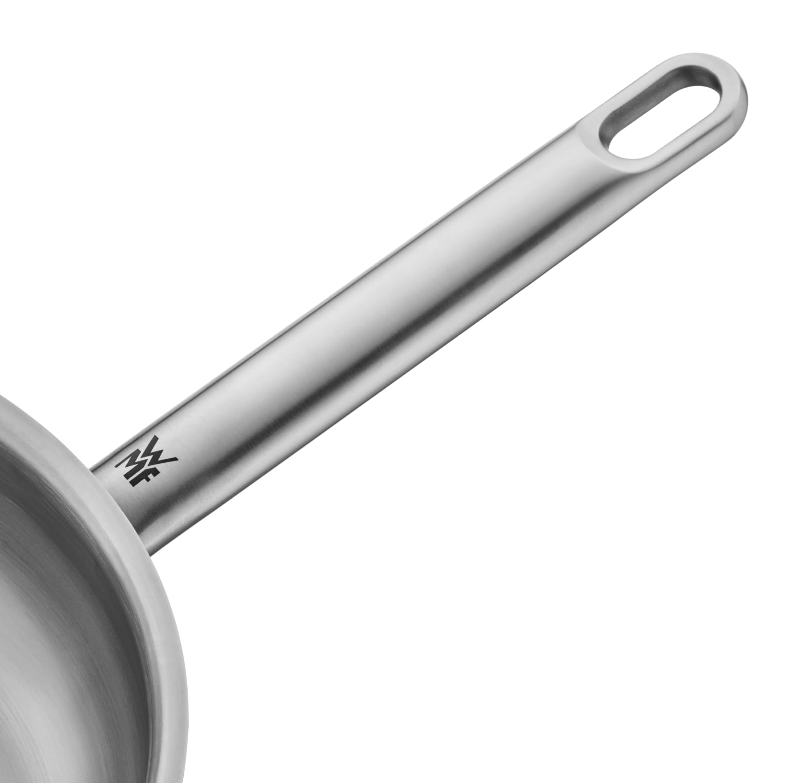 WMF Ultimate Sartén de acero inoxidable de 24 cm, sin revestimiento, fondo plano, inducción, acero inoxidable Cromargan pulido, apta para horno, apto para lavavajillas