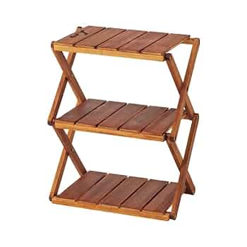 Amazon.co.jp: カインズ(CAINZ) 木製折りたたみラック 3段
