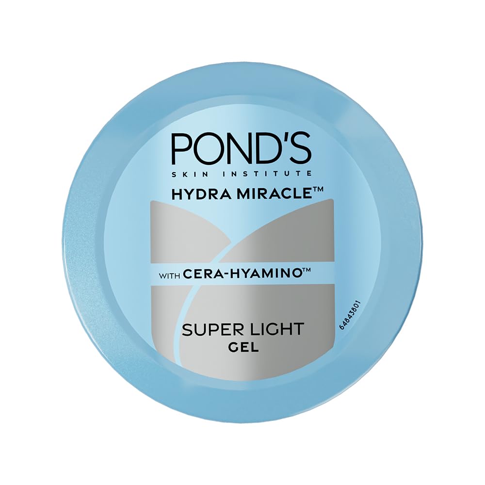 Ponds Super Light Gel Oil Free Face Moisturizer 100 g | With Hyaluronic Acid & Vitamin E for Fresh Glowing Skin & 24 hr Hydration - Daily Use