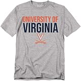 University of Virginia Official Stacked Unisex Adult T-Shirt, Athletic Heather, Medium