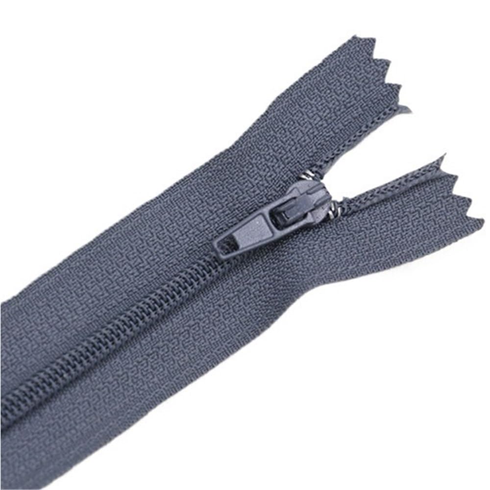 DIY Craft Zipper 10pcs Nylon Zippers, Length 120-600mm No.3 Plastic Zipper Abrasion Resistance for Sewing Handicrafts(Dark Grey,15cm)
