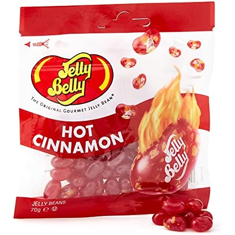 Jelly Belly Jelly Beans - Gluten Free Sweets, Dairy and Fat Free - Hot Cinnamon Flavor, 70g Food Gifts for Children Cover