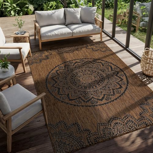CAMILSON Tapete Exterior 5x7 Medallion Dorado y Negro miniatura 6