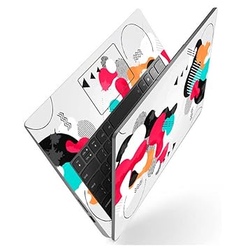 HD Printed Full Body Laptop Skin Sticker Vinyl For Size upto 15.6 inches, No Residue, Bubble Free - Cloud Abstract on White