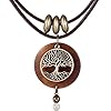 Brown wooden choker chunky pendant necklaces for women  urban country home decor