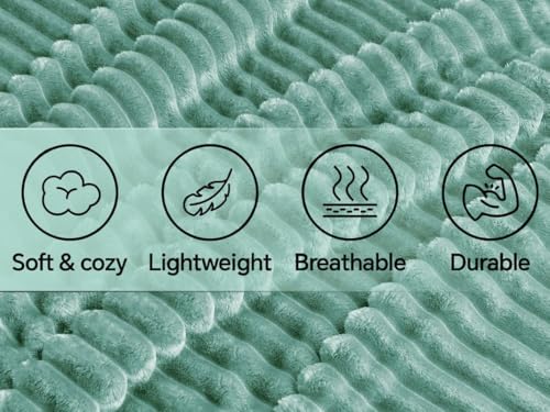 Image of BSB HOME Pencil Pattern Flannel Fleece Sherpa Blanket 220 X 230 Cm, Soft, Plush, Fluffy Season /Ac and Mild Winter Reversible Blanket - Double Bed (Mint Green, Weight - 2.2 Kg), 300 TC