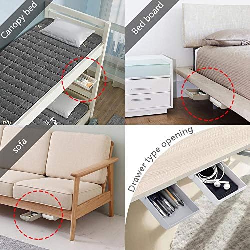 FYSL 2 Pcs Premium Drawer Pen Box, Hidden Desktop Organizer, Self-Adhesive Drawer Pencil Tray, Hidden Under The Table Drawer Storage Box for Office Home School