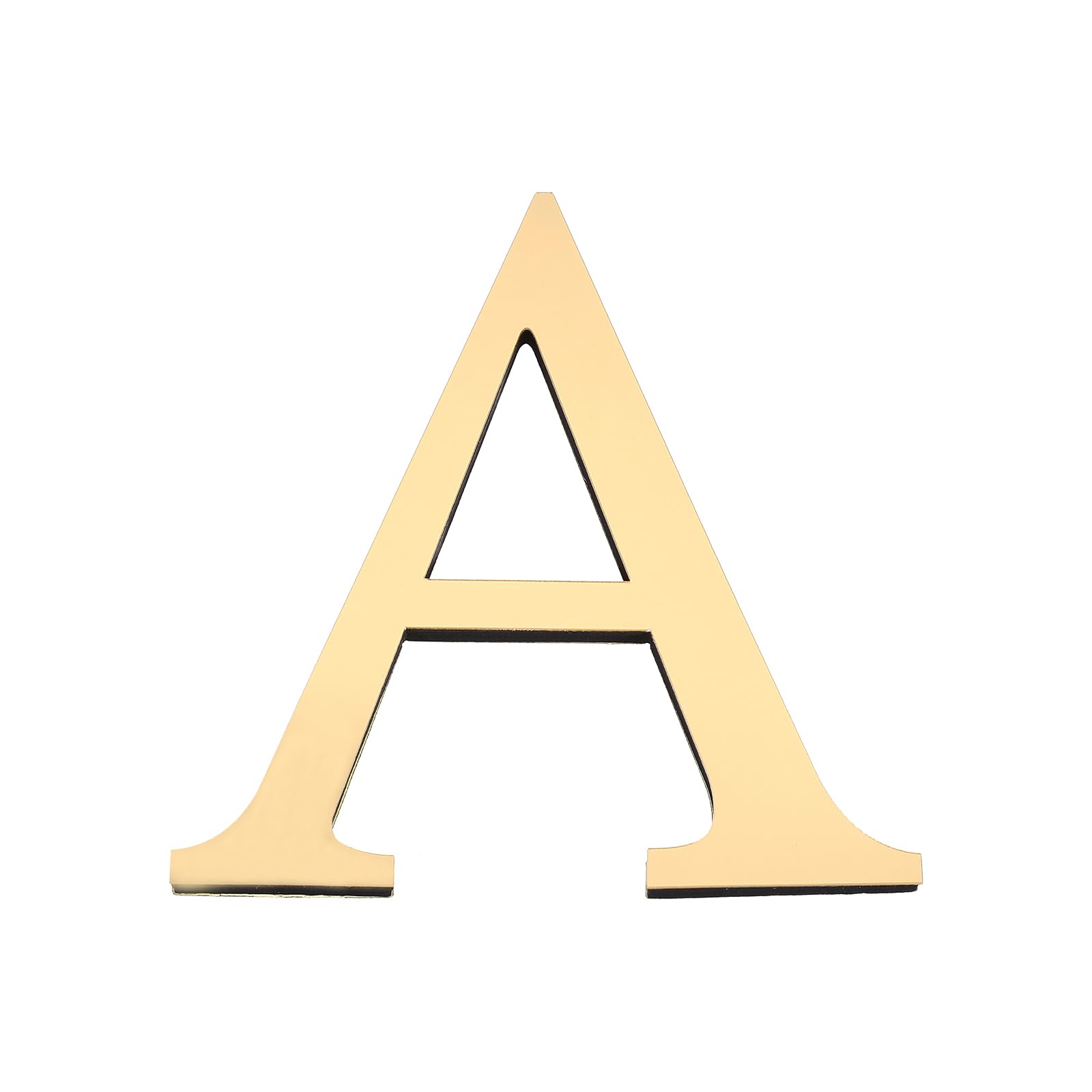 PATIKIL 7.87 Inch 3D Acrylic Alphabet Mirror Wall Stickers Letter A Self-Adhesive Home Decor Letter Sign Art Sticker Decal for DIY Home Decoration Light Gold