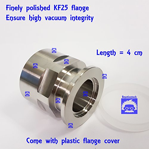 Image of bmotiontech FNPT to KF25 Flange Fitting (ISO-KF KF25 QF25 NW25) US NPT Thread Standard (1 inch FNPT x KF25)