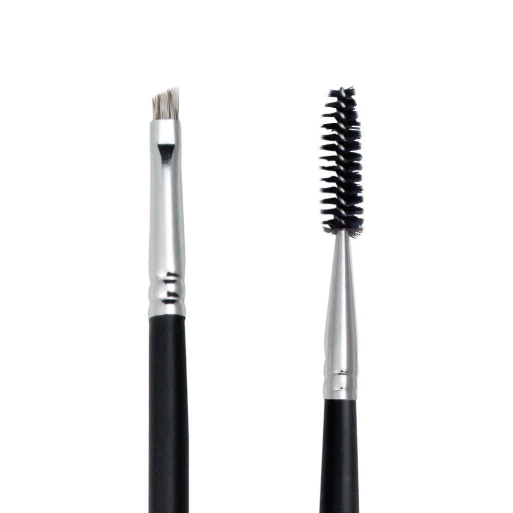 Royal & Langnickel Silk Pro Angled Brow and Lash Definer Double Ended Brush with Lash Applicator, Black - Image 2
