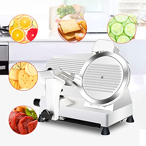 Meat Slicer,10" Premium Steel Blade Home And For Commercial Meat Slicer Stainless Steel Semi-Auto Bread Slicer, Cheese Food Electric Deli Slicer. #TOP2