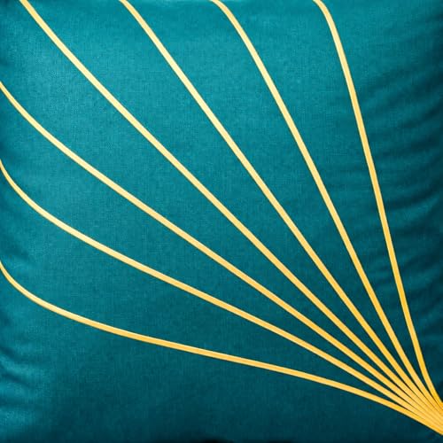 Image of LOFEY Dupion Silk Cushion Cover, 16 x 16 Inch (40 x 40 cm), Decorative Sofa Pillow Cover, Zipper Closure (2, Teal)