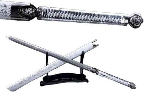 Espada china, Tang jian espadas reales (hoja forjada de acero de alto carbono) aspecto de plata
