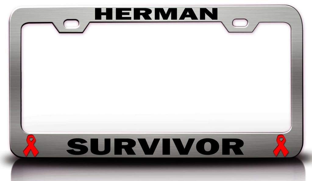 Herman Survivor Male Cancer Survivor Metal Car SUV Truck License Plate Frame Ch k59