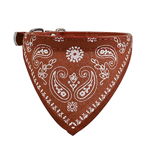 Image of Sage Square Adjustable Scarf Bandana Neckerchief Collar Neck Tie for Puppy /Cat /Kitten (Brown), Pack of 1