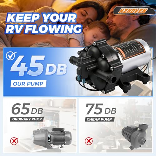 Image of Upgraded 110V AC Fresh Water Pump, 7GPM 70PSI, Five Chamber Self-Priming Diaphragm Pump with Heavy Duty Pressure Switch & Strainer for RV, Marine,Home Water System, Irrigating & Industrial Settings
