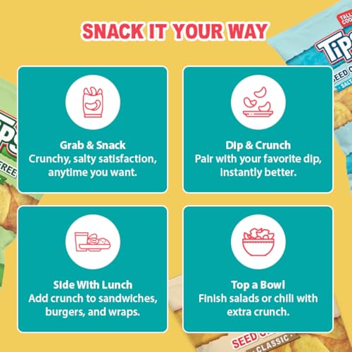 Image of TIPS Potato Chips - Snack Pack - Tallow Cooked - Seed Oil Free & Gluten Free - Kettle Style Potato Chips Made with Potatoes, Beef Tallow, and Sea Salt (5oz 4 Pack, Variety Pack)
