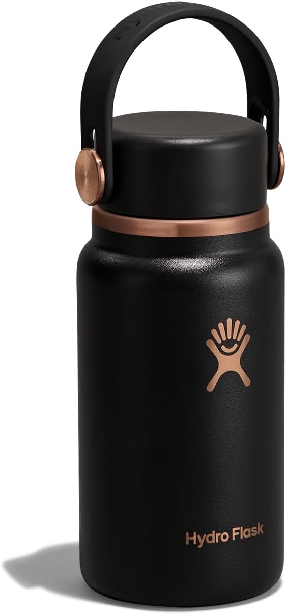 Hydro Flask Micro Bottle - Insulated Mini Leak Proof Flask for Purse or Pocket in 6.7 Oz Black Arc
