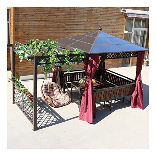 Patios al Aire Libre Gazebo Villa Garden Party Canopy, Gazebos for Patios con Redes y Cortinas Silla de Swing, con Dosel al Aire Libre Gazebo Villa Guardería Gazebo Rack