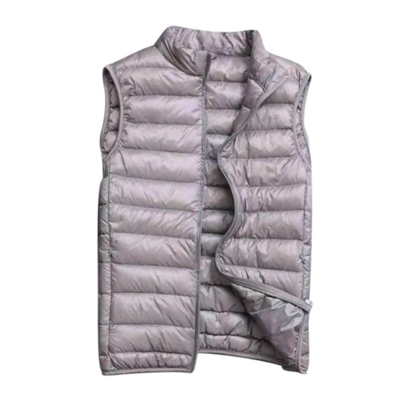 Men's Lightweight Packable Puffer Vest Jacket Quilted Sleeveless Stand Collar Outerwear Solid Winter Streetwear2