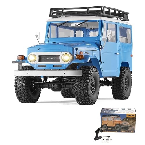 EAZYRC X FMS 1/10 Toyota Land Cruiser FJ40 RS with Licensed RC Truck Blue, All Terrain Waterproof...