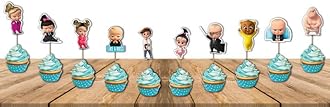 Festiko® Boss Baby Birthday Decorations,Baby Boss Party Supplies Pack of 12 pcs, Baby Party Supplies, Children Carnival Party Supplies Decoration - Cup Cake Topper