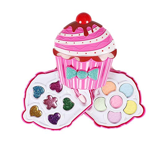 Botocoo キッズコスメ メイクセット 子供用お化粧品 女の子 誕生日プレゼント 小学生入学式 ギフト 水溶性 安全化粧品 回転形状(2段式2,ケーキ)