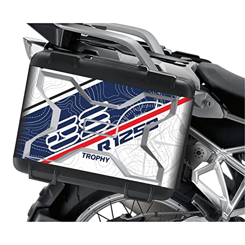 PVC stampato e laminato 2 Protezioni Adesive Laterali Compatibile con Valigie VARIO K 50 - Moto bmw R 1250 GS Trophy VK 12T