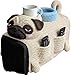 Crochet Cat Sofa Arm Organizer, Handmade Crochet Dog Armchair Organizer, with Pockets and Cup Holder, for Remote, Phone, Treats, for Living Room, Bedroom, Dorm (#3)