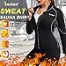Junlan Womens Neoprene Exercise Fitness Running Yoga T-Shirt Sweat Sauna Suit Hot Body Shaper for Womens (Black Sauna Suit, 3XL)