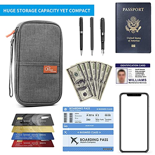 Travel Passport Wallet Passport Covers, Rfid Blocking Family Passport Holder Waterproof Travel Document Organizer For Women & Men-Grey #TOP4
