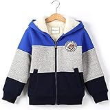 Bumeex Toddler Boy's Sherpa Fleece Lined Jacket,Blue Spring Fall Winter Zip up Sweatshirt Hoodie 3t