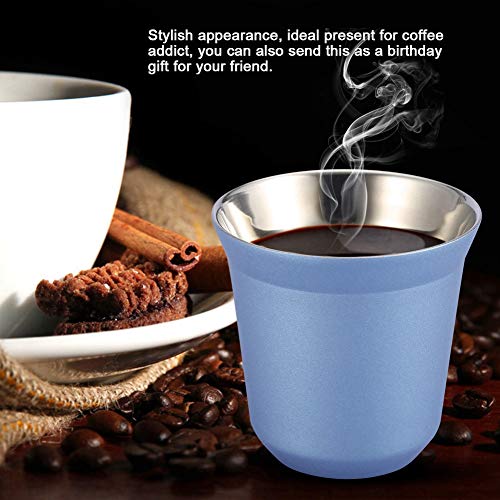 Dekaim Taza de Acero Inoxidable, Taza de café de Doble Pared de Acero Inoxidable Taza de Cerveza Tazas de té 85ml para… - Imagen 4