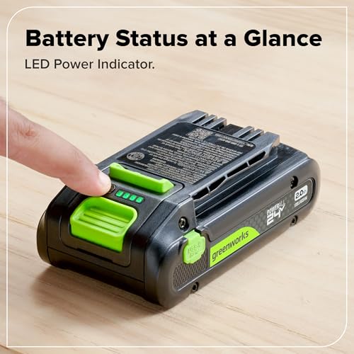 Image of Greenworks 24V 2.0Ah PowerAll Lithium-Ion High-Power Battery (Genuine Battery / 200+ Compatible Tools) with 65-Watt Bi-Directional USB-C Charger for iPhone 16, iPad, Galaxy, Pixel and More