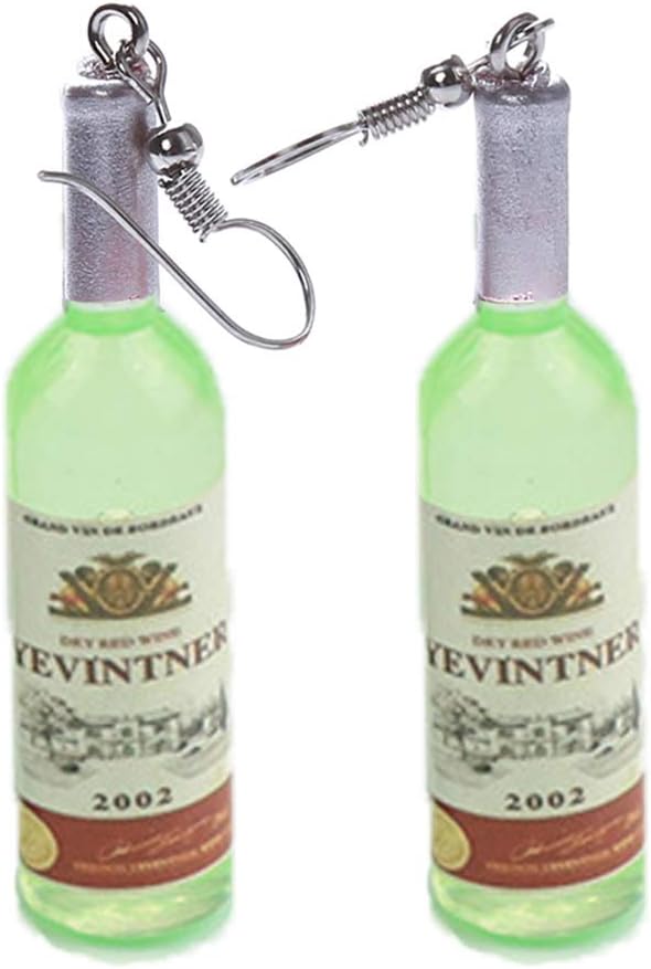 Creative Funny Resin Beer Bottle Soju Pub Party Unique Bottle Dangle Earrings