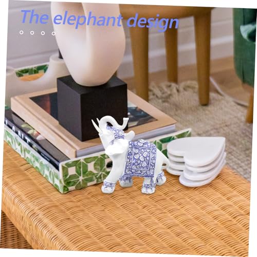 Statues d'éléphants objets déco et figurines animaux bleu pour la maison - 8
